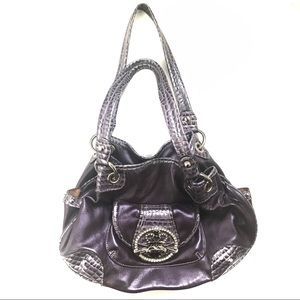 Purple Vinyl Shoulder Bag - Kathy Van Zeeland